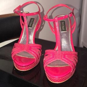 SOLD- WHBM Pink strappy heels Sz 6- SOLD